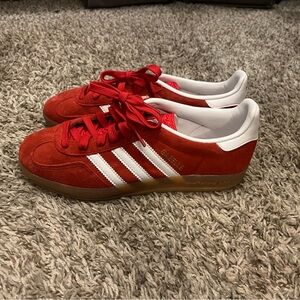 Adidas Red and White Sneakers
